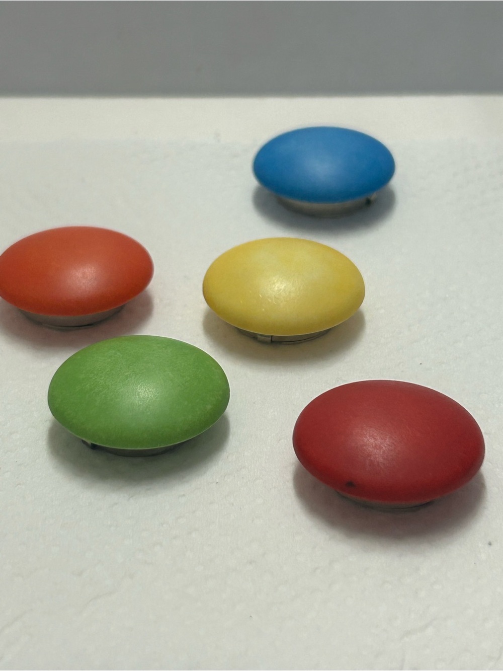 Vintage Multicolor Round Button Covers Set of 5 by Nony New